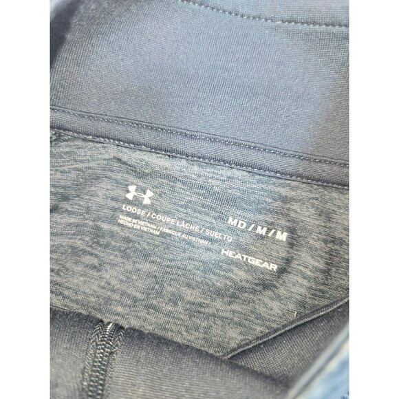 Under Armour Mens HeatGear 1/4 Zip Mock Neck Pullover Medium - Picture 5 of 8